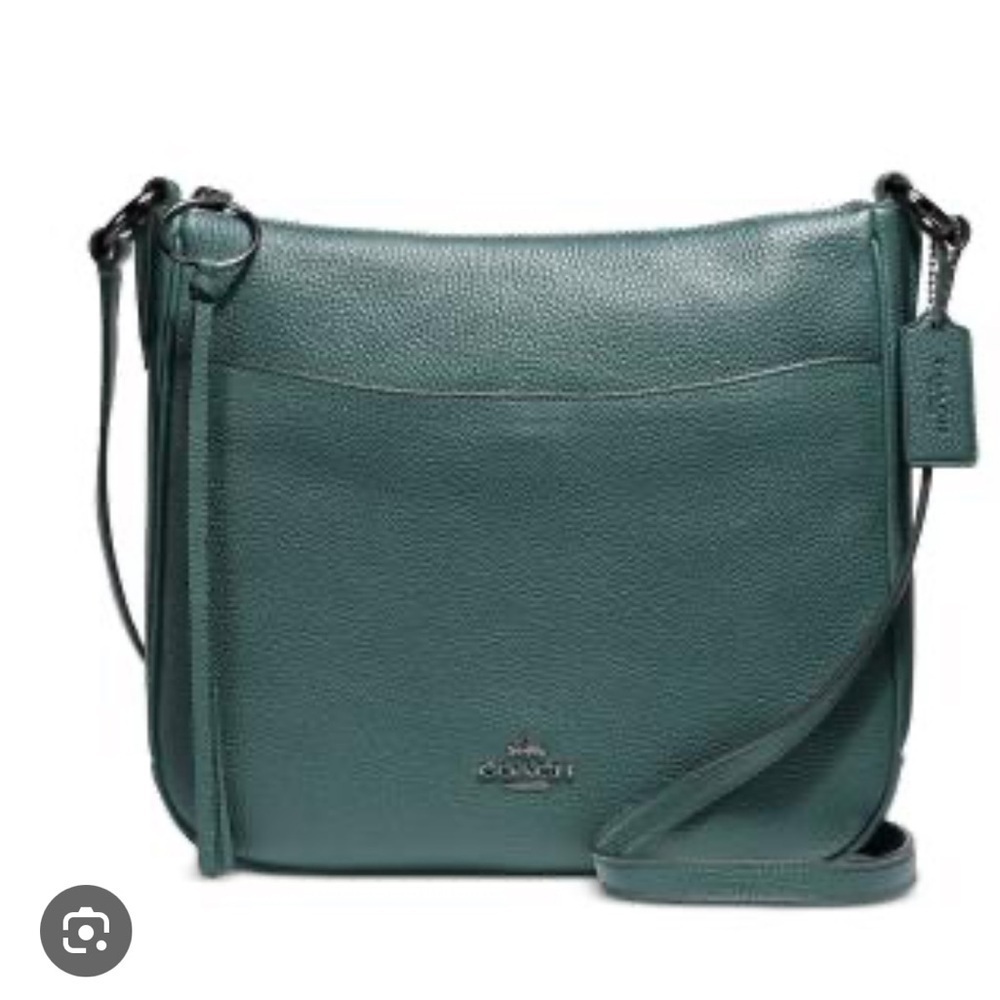 Coach Chaise green polished pebble leather bag . Very good condition - Picture 1 of 14